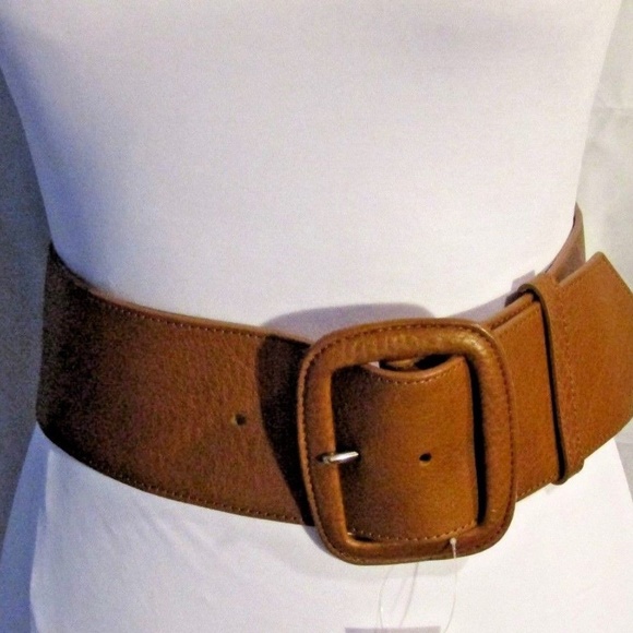 NICOLE MILLER Wide Brn Italian Pebble Leather Belt main image 4